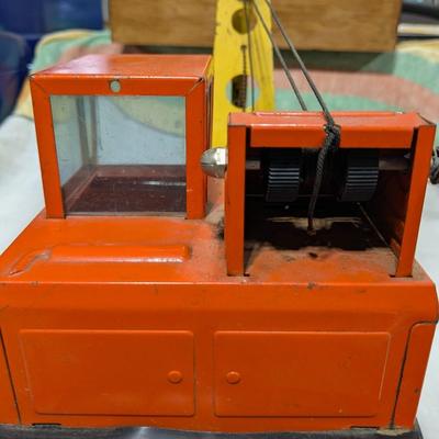 Vintage Nylint Steam Shovel Excavator Crane Pressed Steel Toy 1960s Orange USA