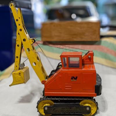 Vintage Nylint Steam Shovel Excavator Crane Pressed Steel Toy 1960s Orange USA