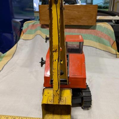 Vintage Nylint Steam Shovel Excavator Crane Pressed Steel Toy 1960s Orange USA