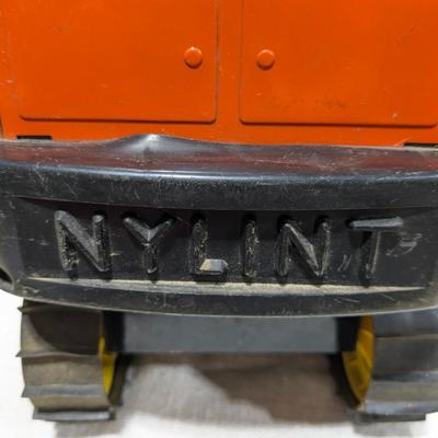 Vintage Nylint Steam Shovel Excavator Crane Pressed Steel Toy 1960s Orange USA