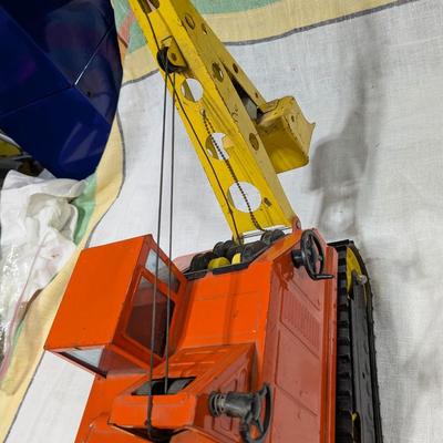 Vintage Nylint Steam Shovel Excavator Crane Pressed Steel Toy 1960s Orange USA