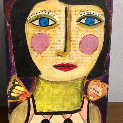 Three Original Paintings on Canvas - Outsider Art