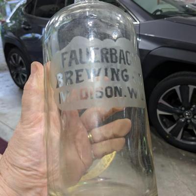 FAUERBACH BREWING CO. MADISON CLEAR SELTZER BOTTLE