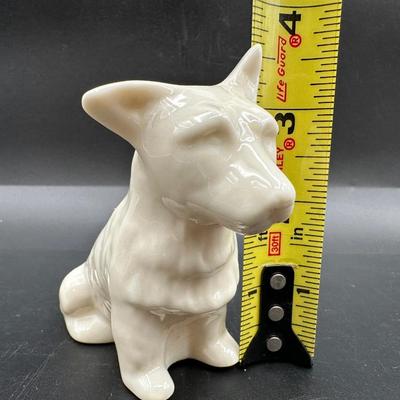 Vintage Belleek Scottish Dog Figurine