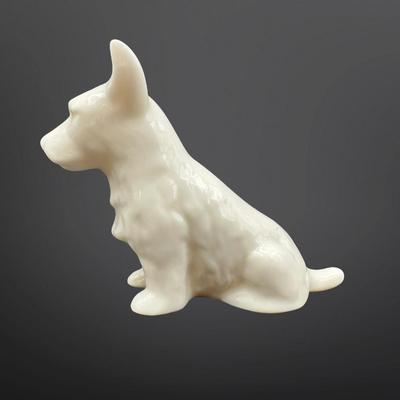 Vintage Belleek Scottish Dog Figurine