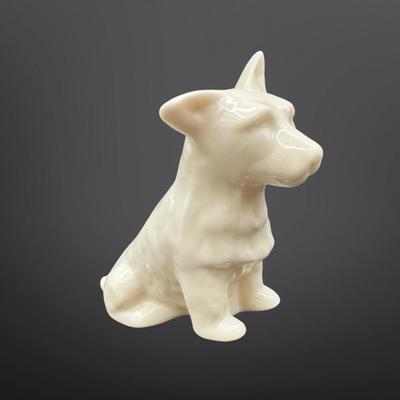 Vintage Belleek Scottish Dog Figurine