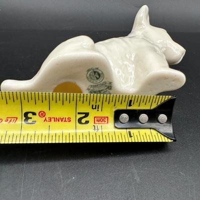 Vintage Belleek Scottish Dog Figurine