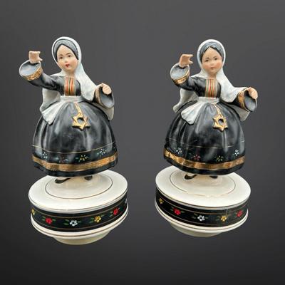 Pair of Israeli Miss Music Boxes by Schmid Brothers