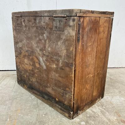 Sale Photo Thumbnail #1830: made from vegetable or fruit crates 
several drawers ( no pulls)
possibly a tackle or tool chest 
measures 18" wide x 10.25" deep x 17" high