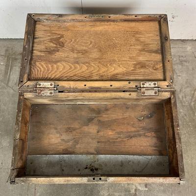 Sale Photo Thumbnail #1829: made from vegetable or fruit crates 
several drawers ( no pulls)
possibly a tackle or tool chest 
measures 18" wide x 10.25" deep x 17" high