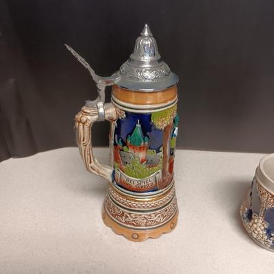 MUSICAL GERMAN STEIN WITH SWISS MOVEMENT PLUS A MUG MADE IN GERMANY