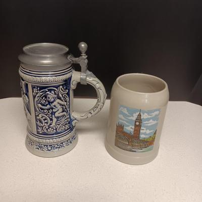 GERZ STEIN FROM W. GERMANY AND A BEER MUG MARKED W. GERMANY