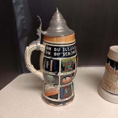 2 MUSICAL STEINS FROM W. GERMANY PLUS A BEER MUG