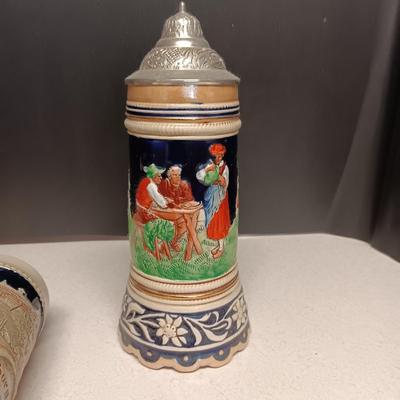2 MUSICAL STEINS FROM W. GERMANY PLUS A BEER MUG