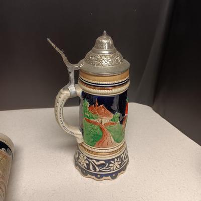 2 MUSICAL STEINS FROM W. GERMANY PLUS A BEER MUG