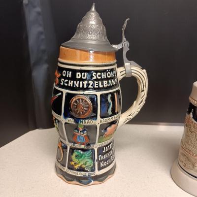 2 MUSICAL STEINS FROM W. GERMANY PLUS A BEER MUG