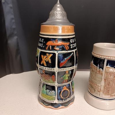 2 MUSICAL STEINS FROM W. GERMANY PLUS A BEER MUG