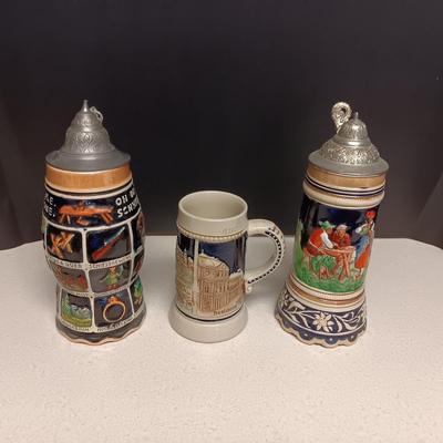 2 MUSICAL STEINS FROM W. GERMANY PLUS A BEER MUG