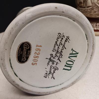 2 HAND PAINTED BEER STEINS BY AVON