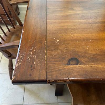 Solid Wood Dining Table with 6 Windsor Chairs