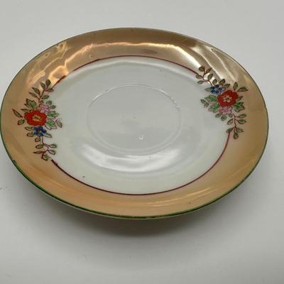 Vintage TA Japan Hand-Painted Floral Cups and Saucers