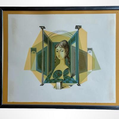 Signed & Numbered Glauco Capozzoli, Portrait in Interior, Serigraph