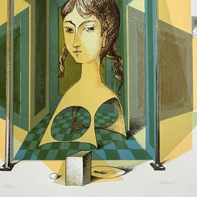 Signed & Numbered Glauco Capozzoli, Portrait in Interior, Serigraph