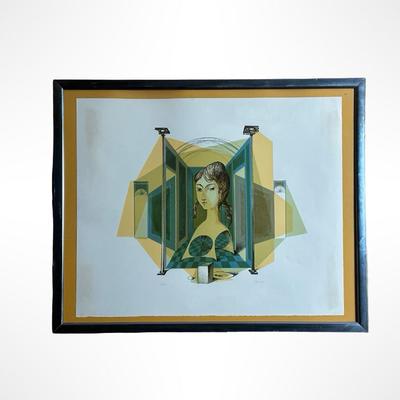 Signed & Numbered Glauco Capozzoli, Portrait in Interior, Serigraph