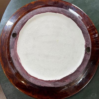 1169 Majolica George Jones Picket Fence Pottery Domed Cake Server