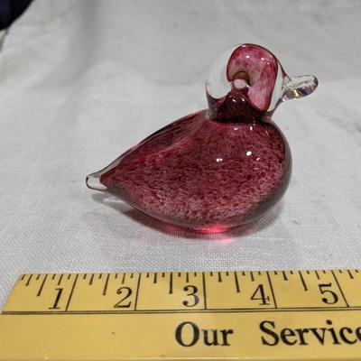 Wedgwood Glass Hand Blown Glass Duck Paperweight