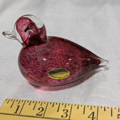 Wedgwood Glass Hand Blown Glass Duck Paperweight