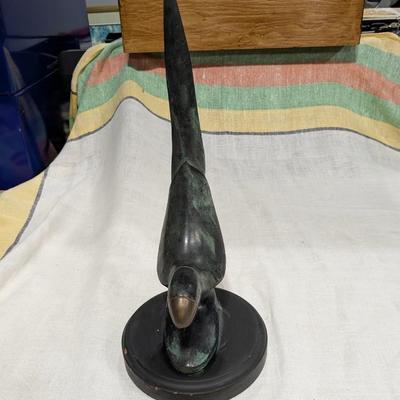 MCM Style Metal Bird Art Sculpture Figurine Made In India