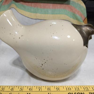Studio Art MCM Pottery Hen w/ Brass Head