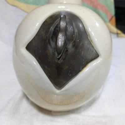 Studio Art MCM Pottery Hen w/ Brass Head