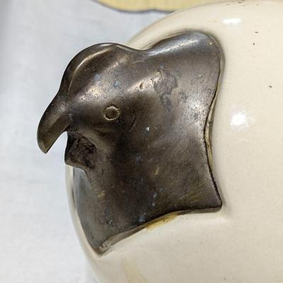 Studio Art MCM Pottery Hen w/ Brass Head