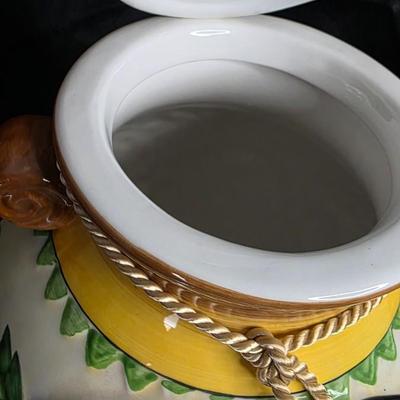 Nonni’s Biscotti Cookie Jar | Vintage Hand-Painted Ceramic Tuscan Kitchen Canister – 12” Tall