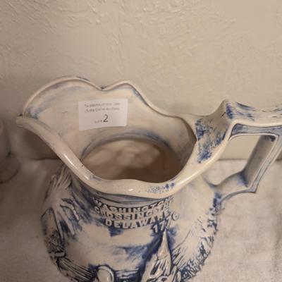 Sale Photo Thumbnail #8: Ceramic Pitcher- George Washing Crossing the Delaware