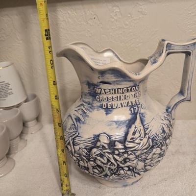 Sale Photo Thumbnail #16: Ceramic Pitcher- George Washing Crossing the Delaware