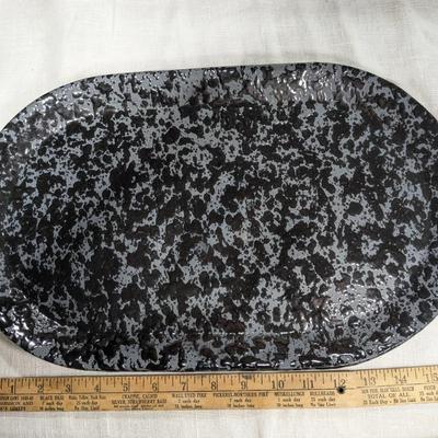 NOS Bennington Pottery Black Agate Platter (3/4)