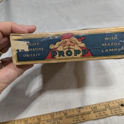 Propp Cloth Covered Cord Xmas Lights Mazda Lamps Org Box 1920s