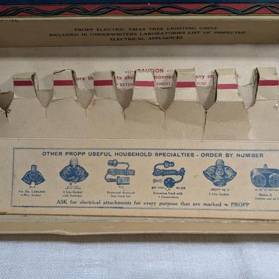 Propp Cloth Covered Cord Xmas Lights Mazda Lamps Org Box 1920s