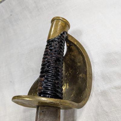 AMES 1861 CIVIL WAR BASKET HILT NAVAL CUTLASS SWORD