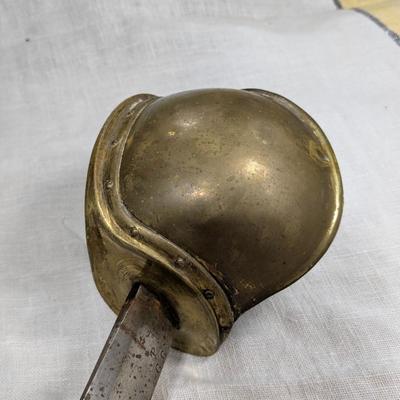 AMES 1861 CIVIL WAR BASKET HILT NAVAL CUTLASS SWORD