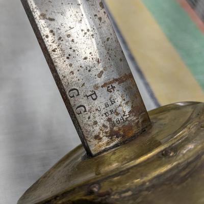 AMES 1861 CIVIL WAR BASKET HILT NAVAL CUTLASS SWORD