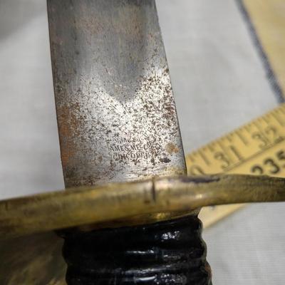 AMES 1861 CIVIL WAR BASKET HILT NAVAL CUTLASS SWORD