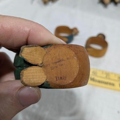 Collection of 5 Anri Hand Carved Bottle Stoppers