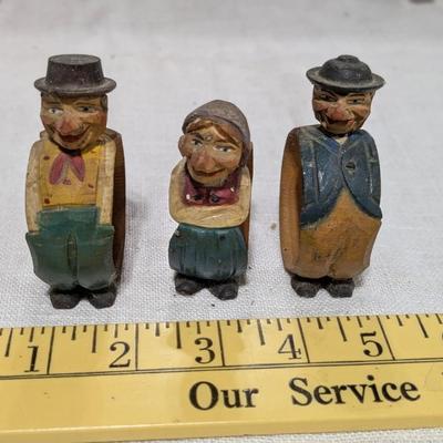 Set of 3 ANRI Wooden Carved Napkin Holders