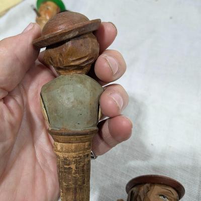 Collection of 5 ANRI Hand Carved Bottle Stoppers