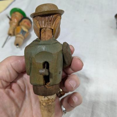 Collection of 5 ANRI Hand Carved Bottle Stoppers