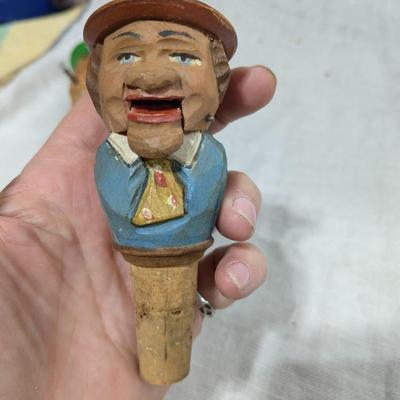 Collection of 5 ANRI Hand Carved Bottle Stoppers